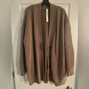 lululemon athletica Brown Ribbed Cardigan
